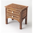Beaumont Lane Contemporary Wood And Bone Inlay Accent Chest in Brown