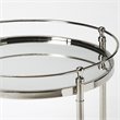 Beaumont Lane Contemporary Metal And Mirror End Table in Silver