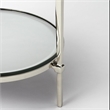Beaumont Lane Contemporary Metal And Mirror End Table in Silver