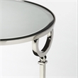 Beaumont Lane Contemporary Metal And Mirror End Table in Silver