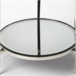 Beaumont Lane Contemporary Metal And Mirror End Table in Silver