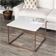 Beaumont Lane Contemporary Marble And Metal Coffee Table in White