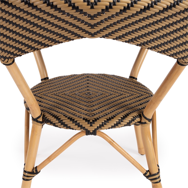 Beaumont Lane Traditional Brown and Beige Rattan Dining Table
