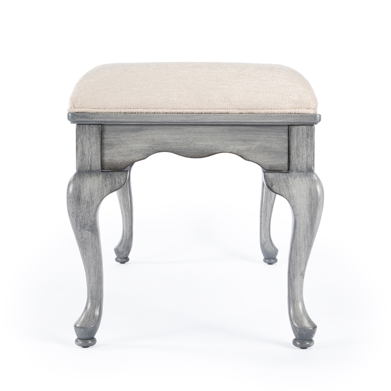 Beaumont Lane Modern Wood Traditional Powder Gray Finish Bench