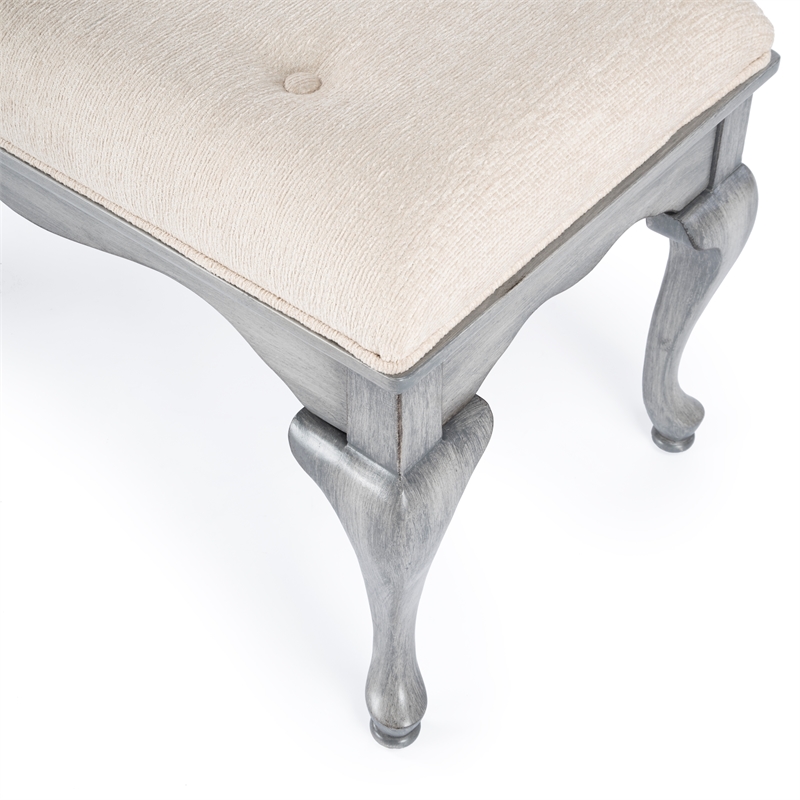 Beaumont Lane Modern Wood Traditional Powder Gray Finish Bench