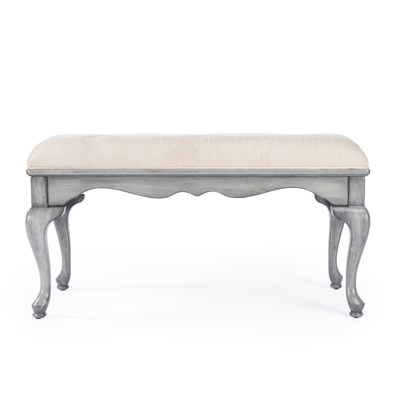 Beaumont Lane Modern Wood Traditional Powder Gray Finish Bench