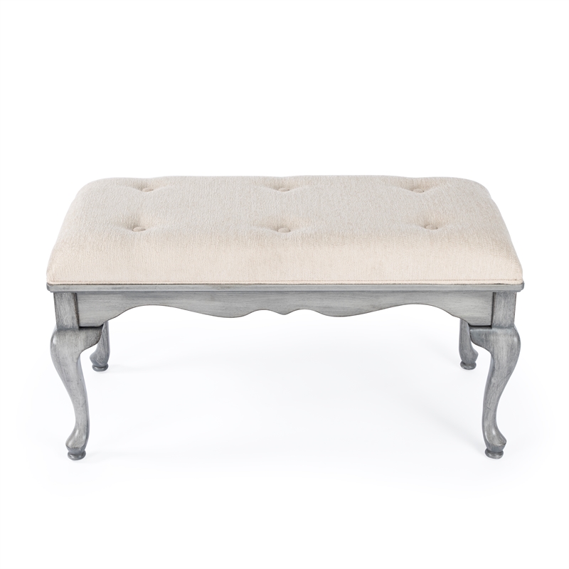 Beaumont Lane Modern Wood Traditional Powder Gray Finish Bench