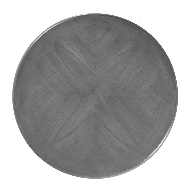 Beaumont Lane Modern Traditional Round Gray Finish Wood Lamp Table