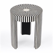 Beaumont Lane Transitional Bone Inlay Side Table In Black And White