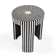 Beaumont Lane Transitional Bone Inlay Side Table In Black And White