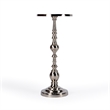 Beaumont Lane Transitional Silver Round Nickel Pedestal End Table
