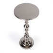 Beaumont Lane Transitional Silver Round Nickel Pedestal End Table