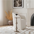 Beaumont Lane Transitional Silver Round Nickel Pedestal End Table