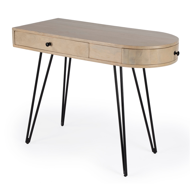 Beaumont Lane Wood Mid-Century Reversible 2 Drawer Writing Desk