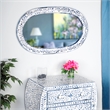 Beaumont Lane Wood Contemporary Blue And White Bone Inlay Mirror