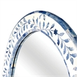 Beaumont Lane Wood Contemporary Blue And White Bone Inlay Mirror