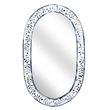 Beaumont Lane Wood Contemporary Blue And White Bone Inlay Mirror