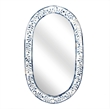 Beaumont Lane Wood Contemporary Blue And White Bone Inlay Mirror