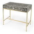 Beaumont Lane Modern Black And White Bone Inlay Writing Desk