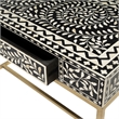 Beaumont Lane Modern Black And White Bone Inlay Writing Desk