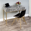 Beaumont Lane Modern Black And White Bone Inlay Writing Desk