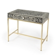 Beaumont Lane Modern Black And White Bone Inlay Writing Desk