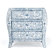 Beaumont Lane Modern Blue And White Bone Inlay 3 Drawer Chest
