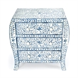Beaumont Lane Modern Blue And White Bone Inlay 3 Drawer Chest