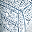 Beaumont Lane Modern Blue And White Bone Inlay 3 Drawer Chest