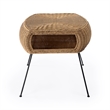 Beaumont Lane Modern Coastal Rattan End Table in Brown Finish