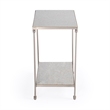 Beaumont Lane Contemporary Marble Side Table in White Finish