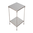 Beaumont Lane Contemporary Marble Side Table in White Finish