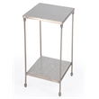 Beaumont Lane Contemporary Marble Side Table in White Finish