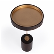 Beaumont Lane Mid-Century Shen Gold & Brown Pedestal Side Table