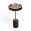Beaumont Lane Mid-Century Shen Gold & Brown Pedestal Side Table