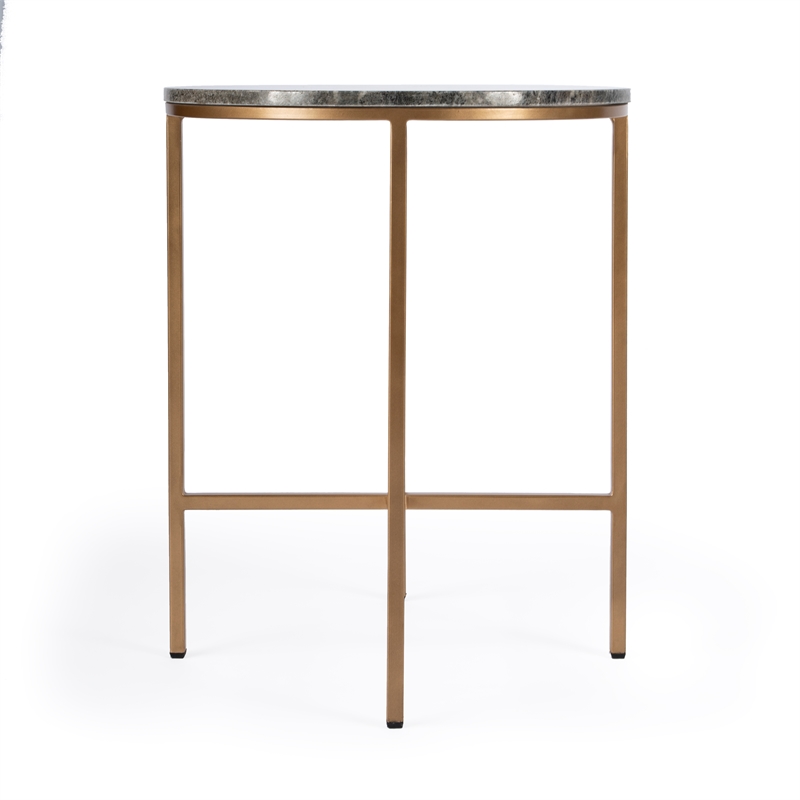 Beaumont Lane Contemporary Gray And Gold Finish Marble End Table