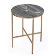 Beaumont Lane Contemporary Gray And Gold Finish Marble End Table