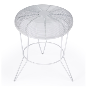 Beaumont Lane Modern Decorative Bright White Wire Iron Accent Table