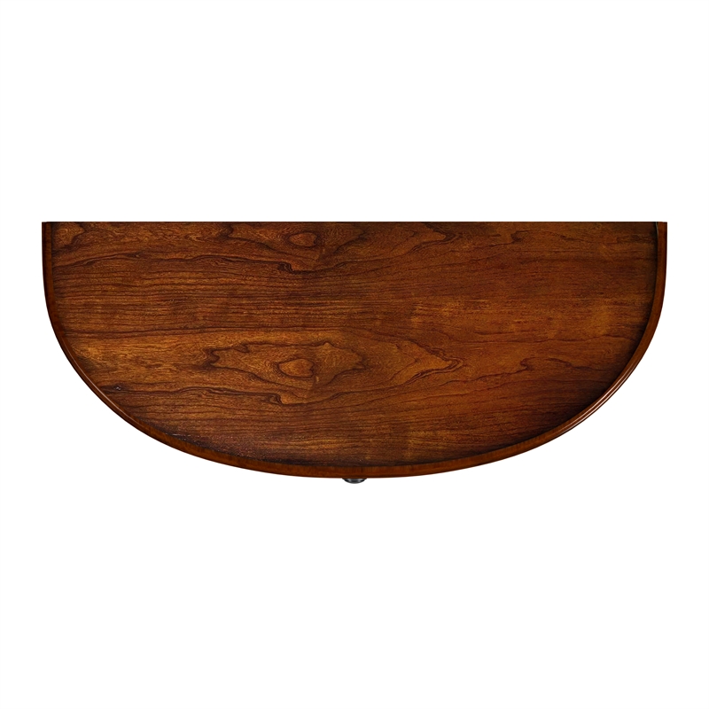 Beaumont Lane Traditional Wood Demilune Console Table - Antique Cherry