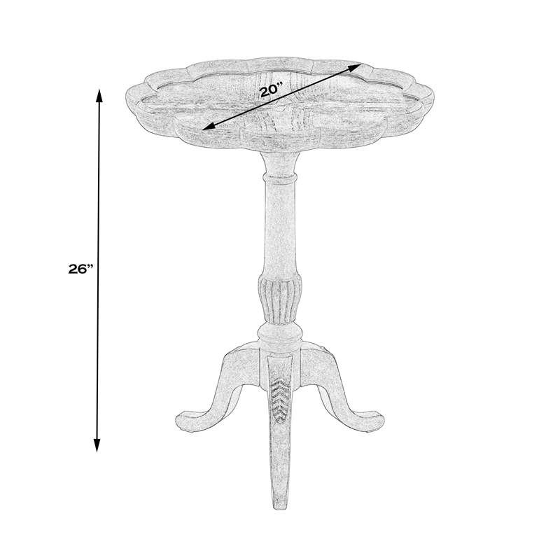 Beaumont Lane Wood Traditional Antique Beige Pedestal Side Table
