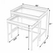 Beaumont Lane Contemporary Gold 2 Piece Glass Nesting Tables