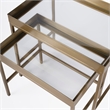 Beaumont Lane Contemporary Gold 2 Piece Glass Nesting Tables