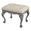 Beaumont Lane Upholstered Gray Vanity Stool Traditional 25.5