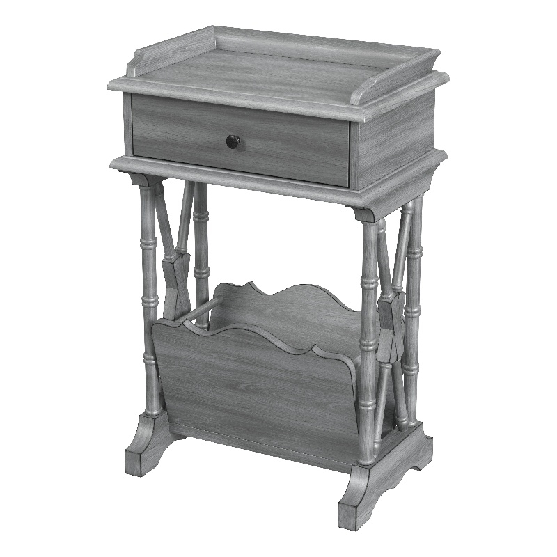 Beaumont Lane Wood Transitional End Table With Storage - Gray