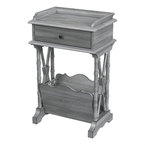 Beaumont Lane Wood Transitional End Table With Storage - Gray