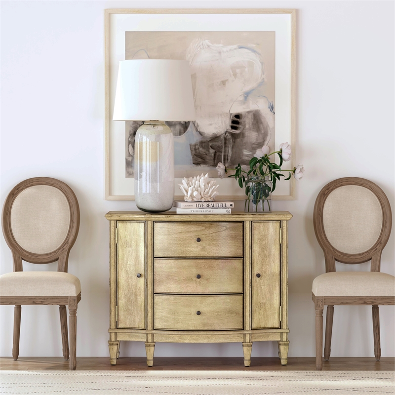 Beaumont Lane Traditional Antique Beige 3 Drawer 2 Drawer Accent Cabinet