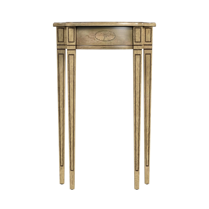 Beaumont Lane Traditional Antique Beige Demilune Console Table