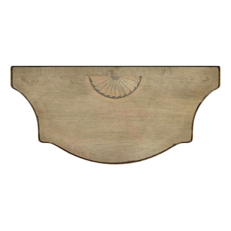 Beaumont Lane Traditional Antique Beige Demilune Console Table