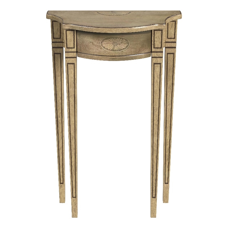 Beaumont Lane Traditional Antique Beige Demilune Console Table