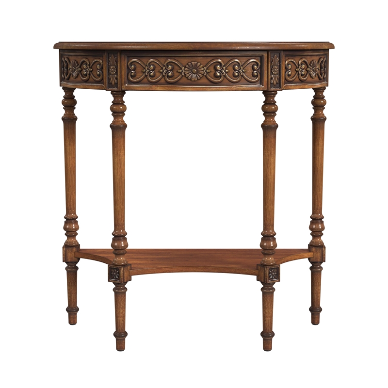 Beaumont Lane Traditional Antique Cherry Demilune Console Table